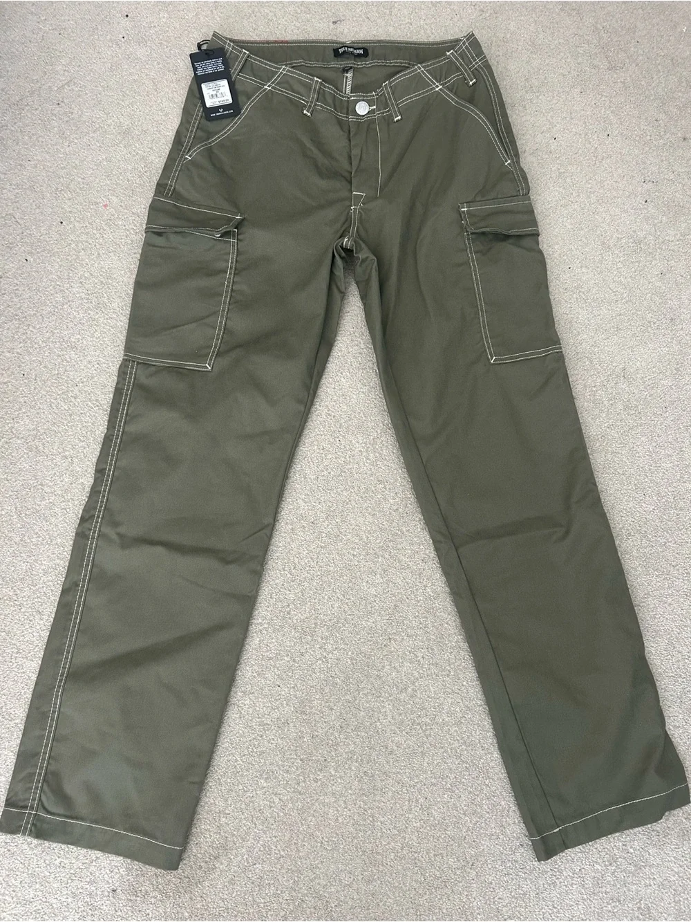 True Religion Men Olive Cargo Pants